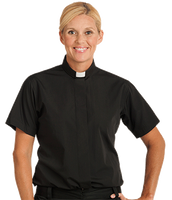 Tab Collar Clergy Shirt Short Sleeve for Women - Trinity Robes