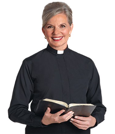 Tab Collar Clergy Shirt Long Sleeves for Women - Trinity Robes